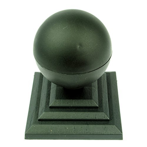 Pack of 4 Sphere/Round Finials & Fence Caps for 4" Fence Post, Black. (GT0033). UK Made. Free UK Postage