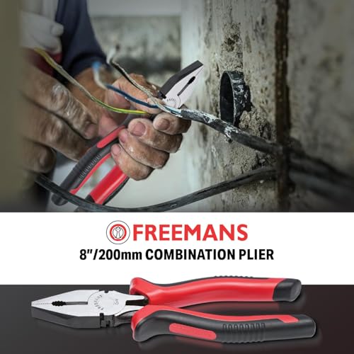 Image of FREEMANS Combo Pack of 2 Plumbing Open End Tool Kits Set for DIY Home & Professional Use Included Components 8-Inch Combination Plier and 8-Inch Adjustable Wrench