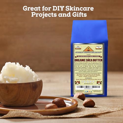 USDA Certified Organic Unrefined Raw AFRICAN IVORY SHEA BUTTER BLOCKS/JAR Bulk Size Grade A for Anti Aging, Dry Skin, Base for DIY Body Butter, Beauty, Skin Moisturizer & Hand Cream
