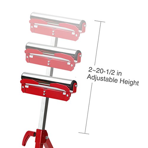 Workpro Folding Roller Stand Height Adjustable, Heavy Duty 250 Lb Load Capacity, Outfeed Woodworking, W137006A #TOP3