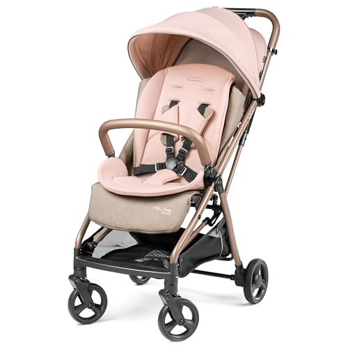 Image of Peg Perego Selfie Plus Lightweight and Compact Stroller- Mon Amour (Pink & Beige)