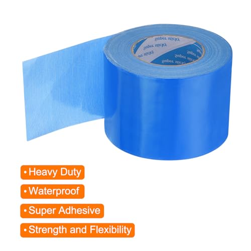 Image of uxcell Heavy Duty Duct Tape, 4 Inch x 55 Yard Waterproof Flexible Hand Tear Strong Adhesive Duct Tapes for Crafts DIY, Fixing, Repairs, Blue