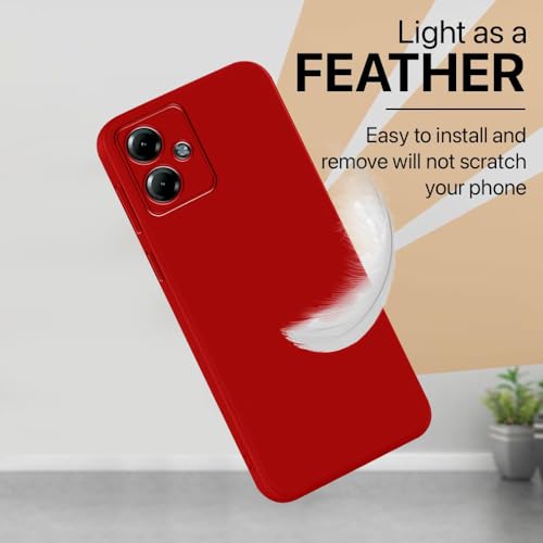 Image of Back Cover for Motorola Moto G14 4G | Full Camera Protection | Premium Liquid Silicon Case | Flexible Bumper Case for Motorola Moto G14 4G (Red)