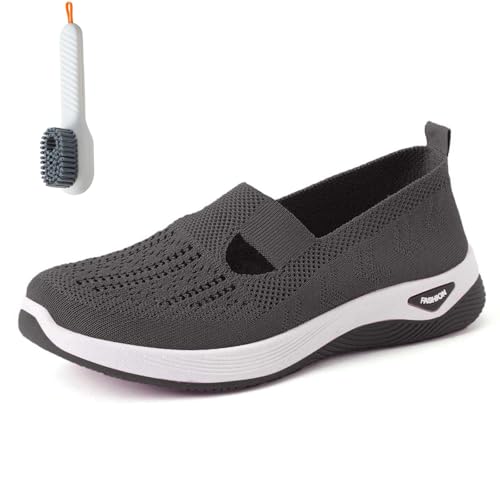 Bemoda Orthopedic Shoes Women's Casual Breathable Slip On Orthopedic Walking Sneakers Summer Breathable Non-Slip Soft Sole Elderly Shoes