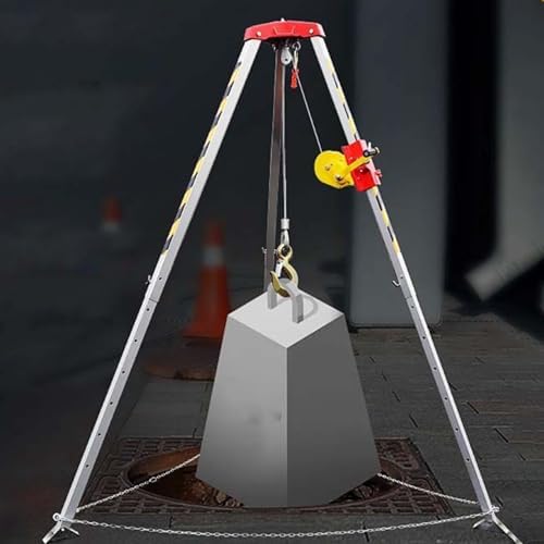 Aluminium Fall Arrest Kit with Emergency Rescue Tripod Winch Safety Belt & Fall Arrester - Ideal for Confined Spaces High Places Cliffs & Wells