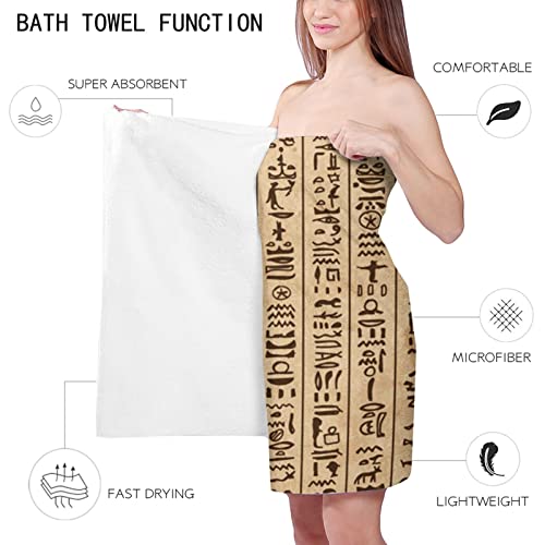 Serviette de Bain Hiéroglyphes TILEZE 70x140cm | Drap de Plage Rétro
