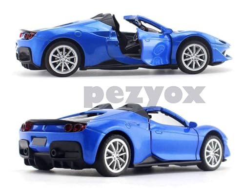 Image of 1 /32 FERARI J-50 Alloy Metal Pull Back Die-cast Car Scale Model with Sound Light Toy for Kids Metal Model Toy Car with Sound and Light (Blue)