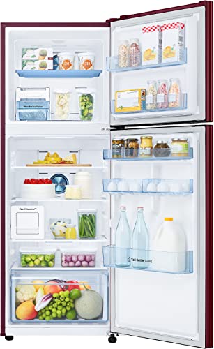 Image of Samsung 291L 2 Star Convertible 5 In 1 Curd Maestro Digital Inverter Frost-Free Double Door Refrigerator Appliance (RT34C4622RZ /HL,Midnight Blossom Red