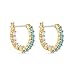 Swarovski Pendientes de aro Vittore, turquesa, baño tono oro