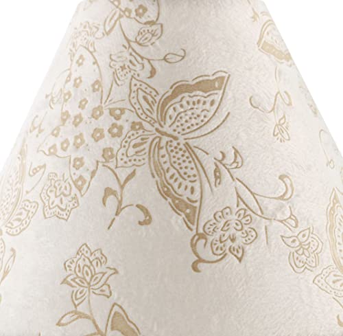 Image of Aspen Creative 58758, Hardback Empire Transitional UNO Lamp Shade, Cream Butterfly Pattern, 4 inch Top x 10 inch Bottom x 7 inch Slant Height, Slip UNO 33mm