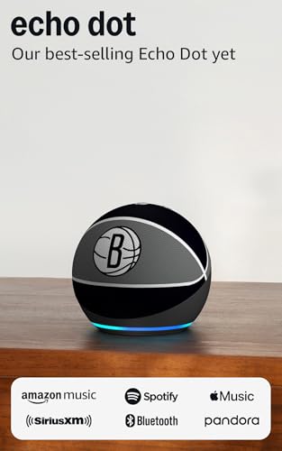 Image of Amazon Echo Dot (newest model) | Officially Licensed NBA Limited-Edition | Brooklyn Nets