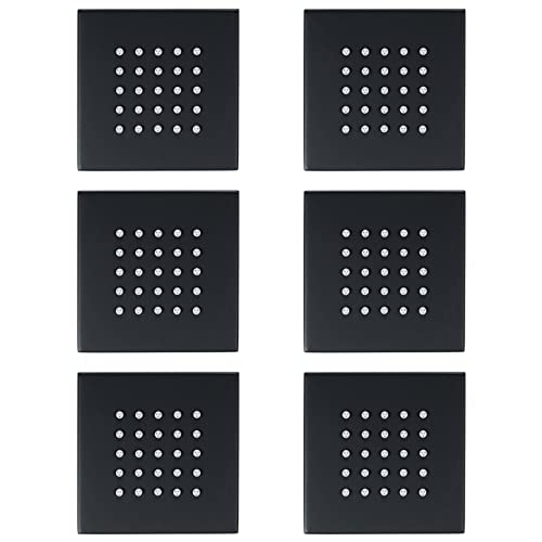 Jet de douche en laiton massif noir mat avec pulvérisateur carré haut de gamme lot de 6