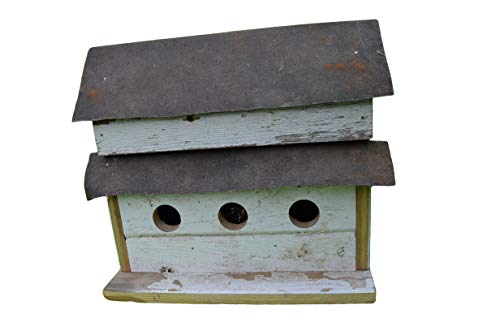 Handcrafted 3 Hole Barnwood Birdhouse. Made From 100 + Year Old Barnwood With A Tin Roof. Great Addition To Your Garden Landscape. #TOP2