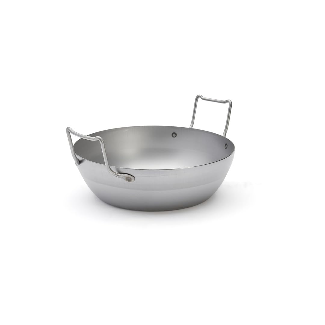 DE BUYER 5050.28, bassine à friture bombée lyonnaise ø28, acier inoxydable, 1 L