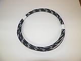 Black/White Striped Automotive GXL Copper Wire, 16 GA, AWG, Gauge. Truck, Motorcycle, RV. General Purpose. DEFFERENT Lengths Available, Select Length Below (5 Foot Coil)