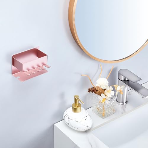 Image of Toothbrush Head Holders, Electric Tooth Brush Head Holder, Adhesive Toothpaste Holder for Shower Bathrooms, Wall Mounted Tooth Brushing Holder Organizer Storage (Rose Gold, Small)