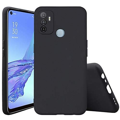 Image of BlazeTech for [ Oppo A33 2020 / A53 ] Liquid Silicone Back Case Cover Flexible |Inner Lining| with Camera Protection Back Cover for [ Oppo A33 2020 / A53 ] - Black
