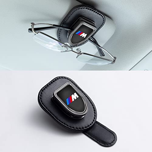 Sunglasses Holder for Car Suit for BMW M Series with Logo,Suit for M3 M5 X1 X5 X6 Z4 3 5 7 Series, Car Glasses Holder Visor Sunglasses Holder for Car Women Men, Clip-on Glasses Holder