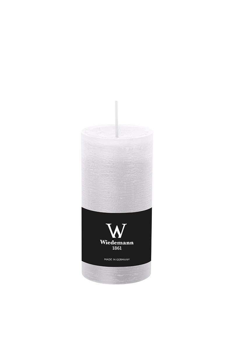 Inna-Glas White Wax Candle Aurora, 12Cm, Ø5,8Cm, 42H - Made In Germany - Pillar Candle