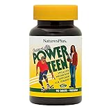 NaturesPlus Source of Life Power Teen - 90 Vegetarian Tablets - Teen Multivitamin with Minerals & Whole Foods for Mental Focus, Energy Booster - Gluten-Free - 45 Servings
