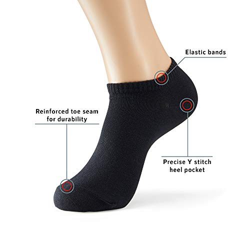 MONFOOT Women's and Men's 10-20 Pack Thin Cotton Low Cut Ankle Socks - Image 4