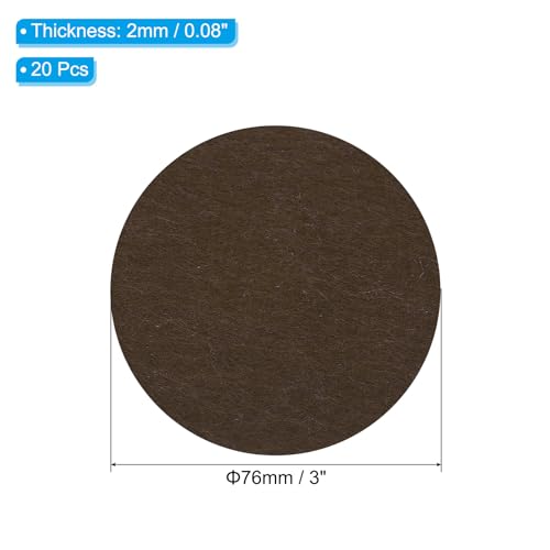 Patikil PTA231109TT000186EU 3 Inch Diameter Lamp Base Felt, 20Pack 2Mm Thickness Round Soft Adhesive Non-Slip Anti-Scratch Backed Felt thumb #1