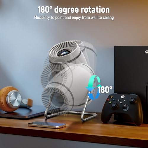 Mini Projektor 4K Mini Beamer WiFi 6 und Bluetooth 5.4, Tragbarer Video Projektor, 130 Zoll Home Cinema Smart Projektor Kompatibel mit HDMI/TV Stick/USB / PS5 (Integrierte App) – Bild 7