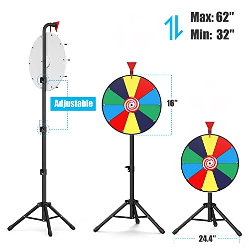 Abitcha 16-Inch Spinning Prize Wheel, 10 Slots Floor Spinner With Heavy Duty Tripod Stand Base - Adjustable Height Tabletop Spin Roulette Wheel For Win Fortune Spin Games At Carnival, Trade Show #TOP2