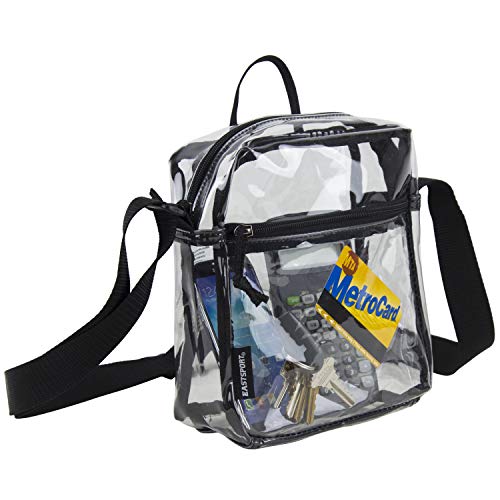 Eastsport Clear Stadium Crossbody Messenger Bag, 8.5 By 7.5 By 3 Inches - Black #TOP4