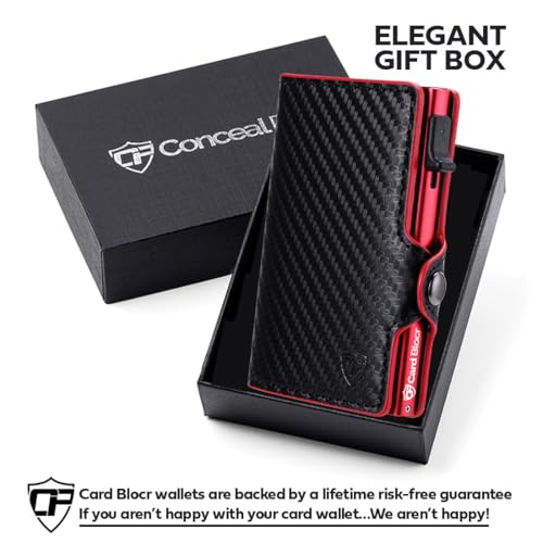 Image of Card Blocr Pop Up Wallet for Men RFID Blocking Carbon Fiber Slim Design 4-6 | Card Holder Wallet with Front Pocket Wallet Style Offers Easier Access Cash & ID Storage, Plus Everyday Carry Conveniences.