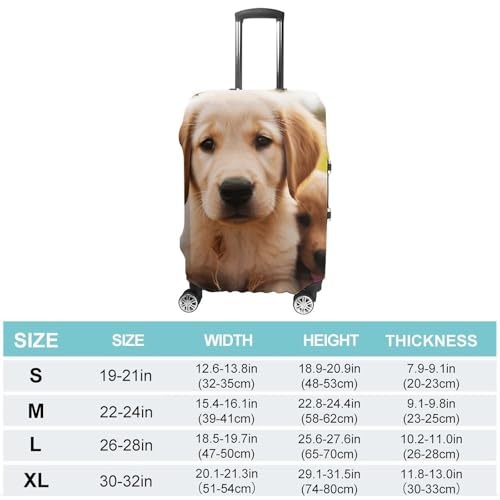 Travel Luggage Cover Protectors Elastic Anti-scratch Suitcase Cover Washable Luggage Sleeve Cute Golden Retriever Puppy Suitcase Cover Protector Fit 18-32 Inch Suitcases Travel Accessories M2