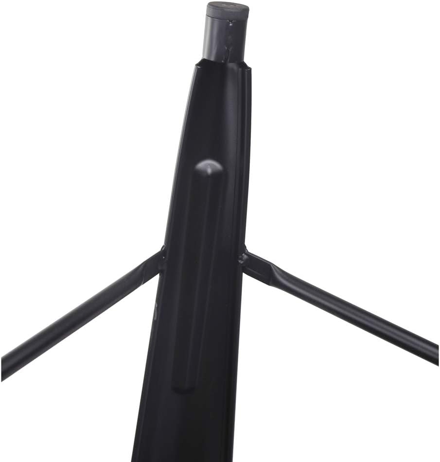 GIA 24-Inch Counter Height Middle Back Metal Stool Chair with Dark Wood Seat, Black