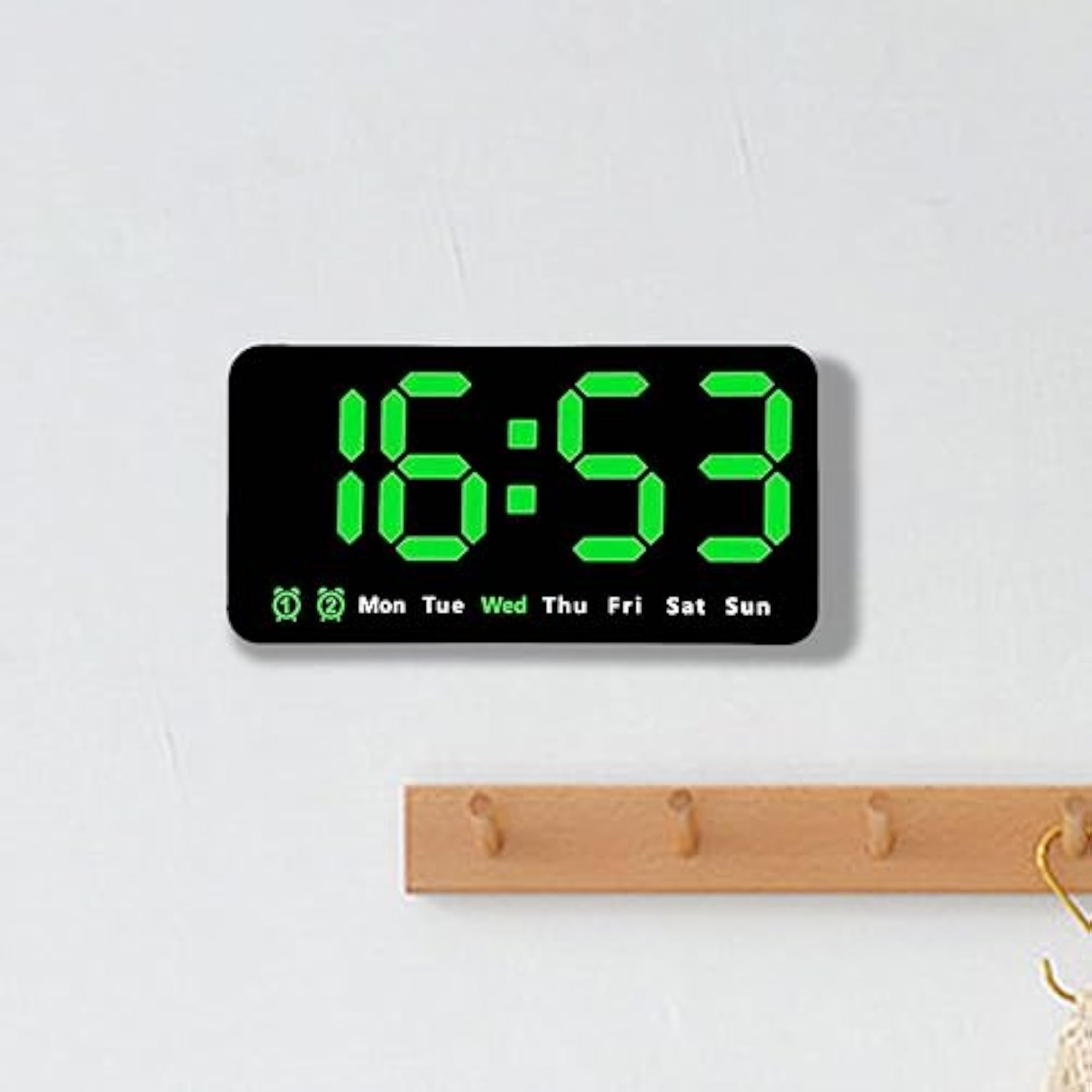 Dimmable LED Desktop Alarm Clock, Green