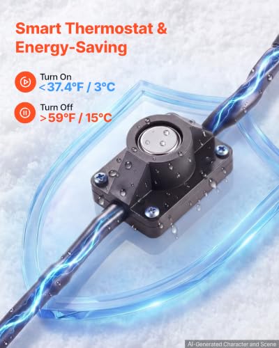 Image of VEVOR 100FT Heated Water Hose for RV -45F Anti Freeze Drinking Water Hose