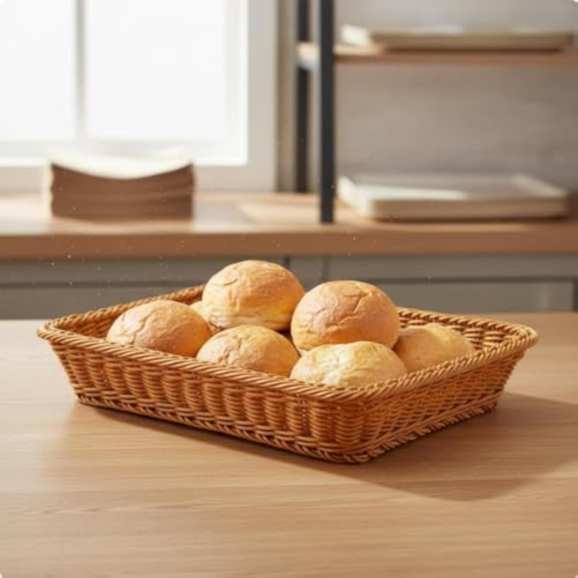 Rectangular Woven Fruit Basket, Large Capacity