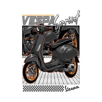 Image of BLINKART Vespa Sprint 150Car Posters Sticker Gift Items for Boys Room Wall Decor || Comes with Double-Sided Tape|| Decoration Bedroom Living Room Office Studio Decor | 12x18 In (A3) - CAR-316
