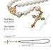 Sinai Rosaries Catholic Rosary with Natural White Marble Gemstone Beads, Elegant Gold Brass Crucifix and Medal Catholic Prayer beads