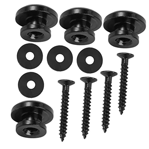 WESIEVYA 4 セット ギタースト バックル 時計スト 滑り止めスト ロック ベースアクセサリー ギター用品 ギターアクセサリー エレキギターのスト ロック Black 金属