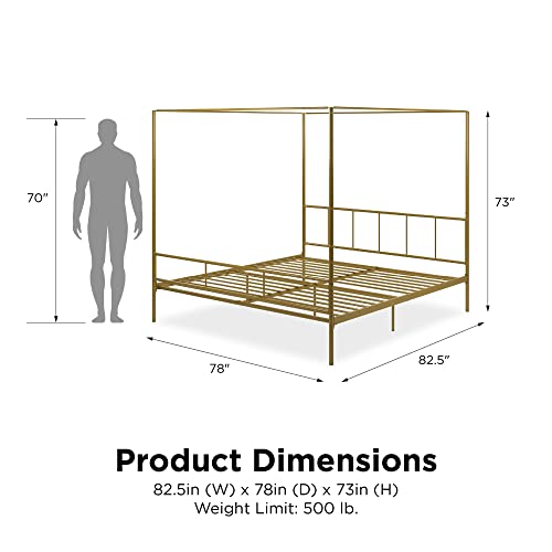 Novogratz 4195249N Marion Canopy Bed, King, Gold #TOP2