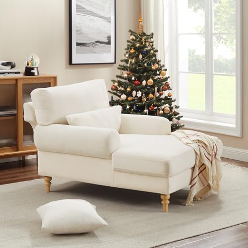 Condemo Modern Chaise Lounge Chair with Adjustable Backrest, Upholstered Indoor