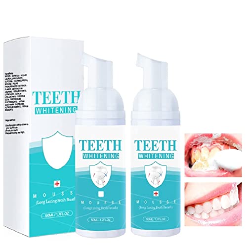 2Pcs Teeth Whitening Mousse,Toothpaste Cleansing Foam Intensive Stain Removal Toothpaste,Remove Stains,Improves Teeth Brightness And Reduce Yellowing Mouthwash #TOP24
