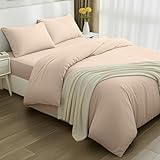 Utopia Bedding - Funda nordica Cama 135, Sabana Bajera 135x190 y Fundas Almohada (50x75cm) - Funda nordica 200x200 - Juego de Cama de Microfibra cepillada Suave (Beige)