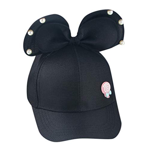 Zegeey Unisex Baby Kinder MäDchen Jungen Caps SchirmmüTze Tierische Comic Baseballkappe Sonnenschutz HüTe Weiche Baumwolle BaskenmüTze (B5-Schwarz)