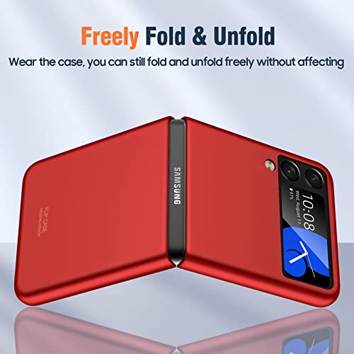 Vizvera For Samsung Galaxy Z Flip 4 Case, Shockproof Protection Anti-Scratch Phone Case For Galaxy Z Flip 4 5G (2022)- Red #TOP3