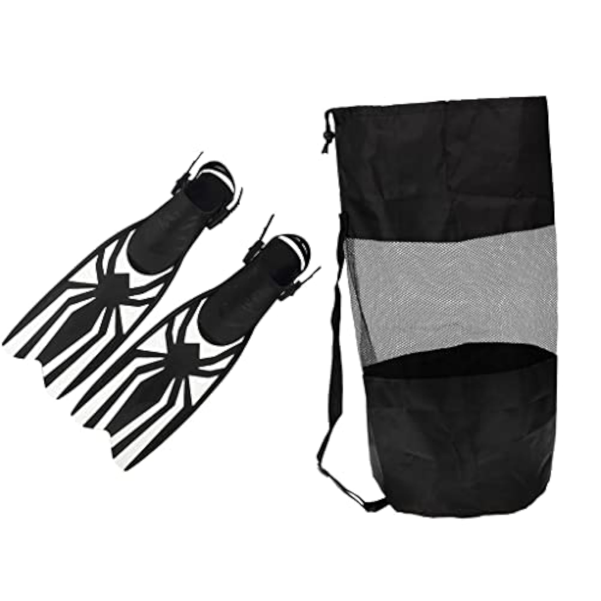 Pink Open-Heel Scuba Dive Flippers with Mesh Bag Gear Pack L