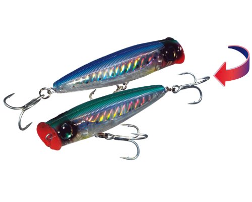 Yo-Zuri Sashimi 3D Popper Lure, Chameleon Sardine, 4 3/4-Inch
