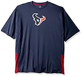 Profile Big & Tall NFL Houston Texans Herren NFL Plus S/Pieced Birdseye Crew, XLT, Navy/Rot