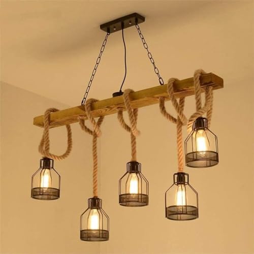Lustre vintage suspension corde et fer forge Star of Light YangRy