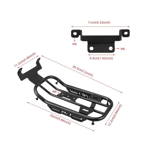 Porte-Bagages Central Moto Noir pour PG-1 2023-2024 Support Résistant