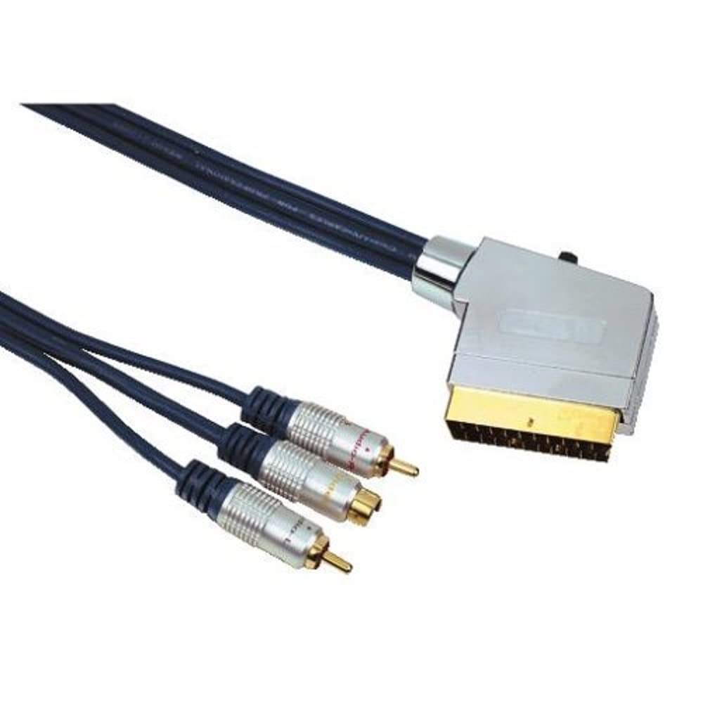 Cable euroconector macho a 2 RCA macho y S-VHS de 10 metros para vídeo antiguo 2